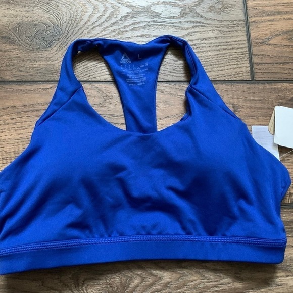 Reebok Other - NWT Royal Blue Reebok Speedwick Racerback Sports Bra Size Lg Removable Padding